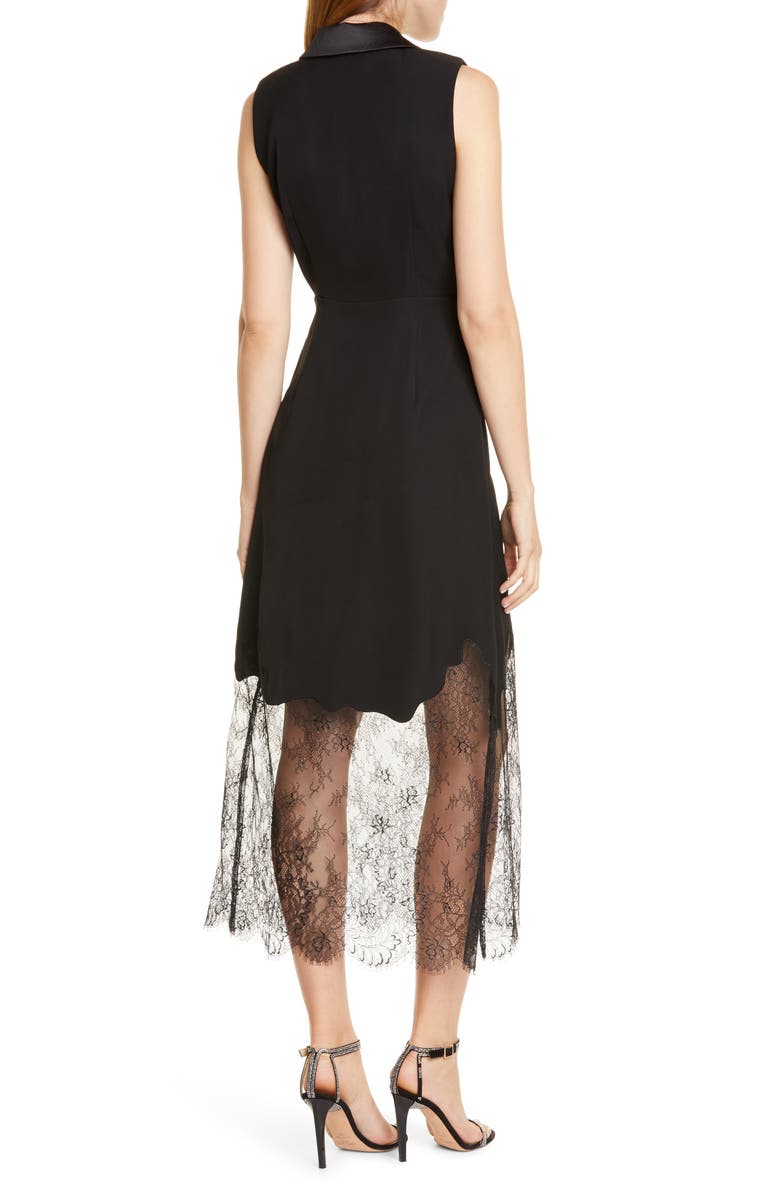 Self-Portrait Sleeveless Lace Midi Dress, Alternate, color,