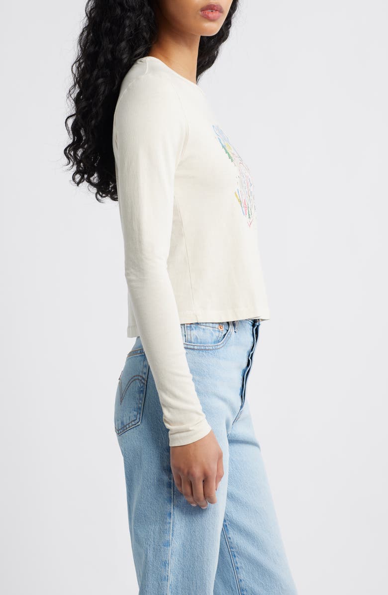 Daydreamer St. Moritz is for Lovers Long Sleeve Crop Graphic T-Shirt, Alternate, color, Dirty White