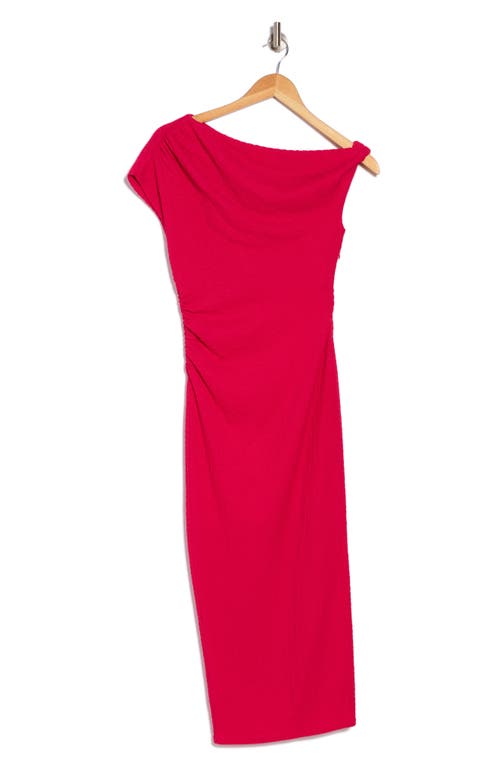 Lush One-shoulder Body-con Midi Dress In Pink