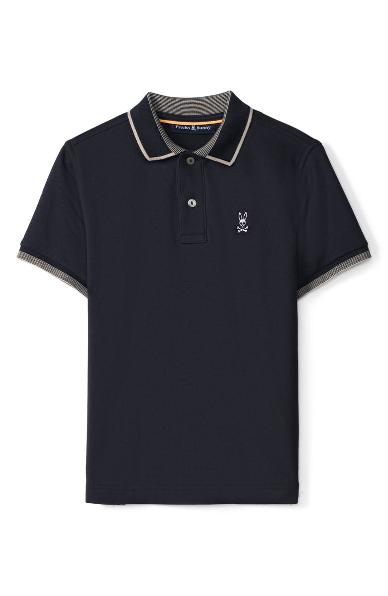 Psycho Bunny Kids' Duvall Tipped Cotton Polo, Main, color, 