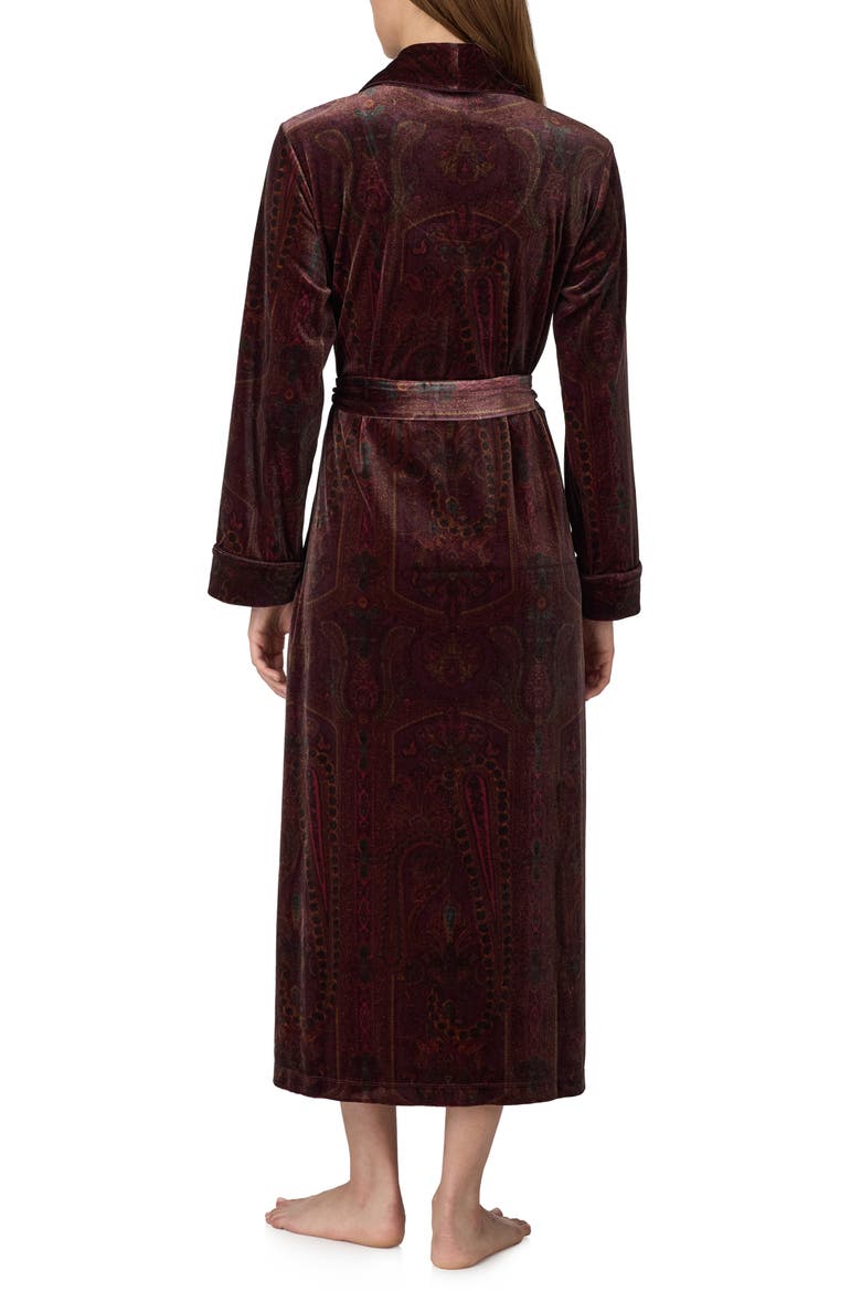 Shawl Collar Long Robe, Alternate, color, RED PRINT