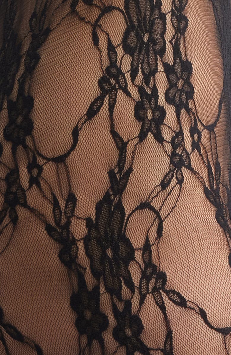 HIGH HEEL JUNGLE Lace Tights, Alternate, color, Black