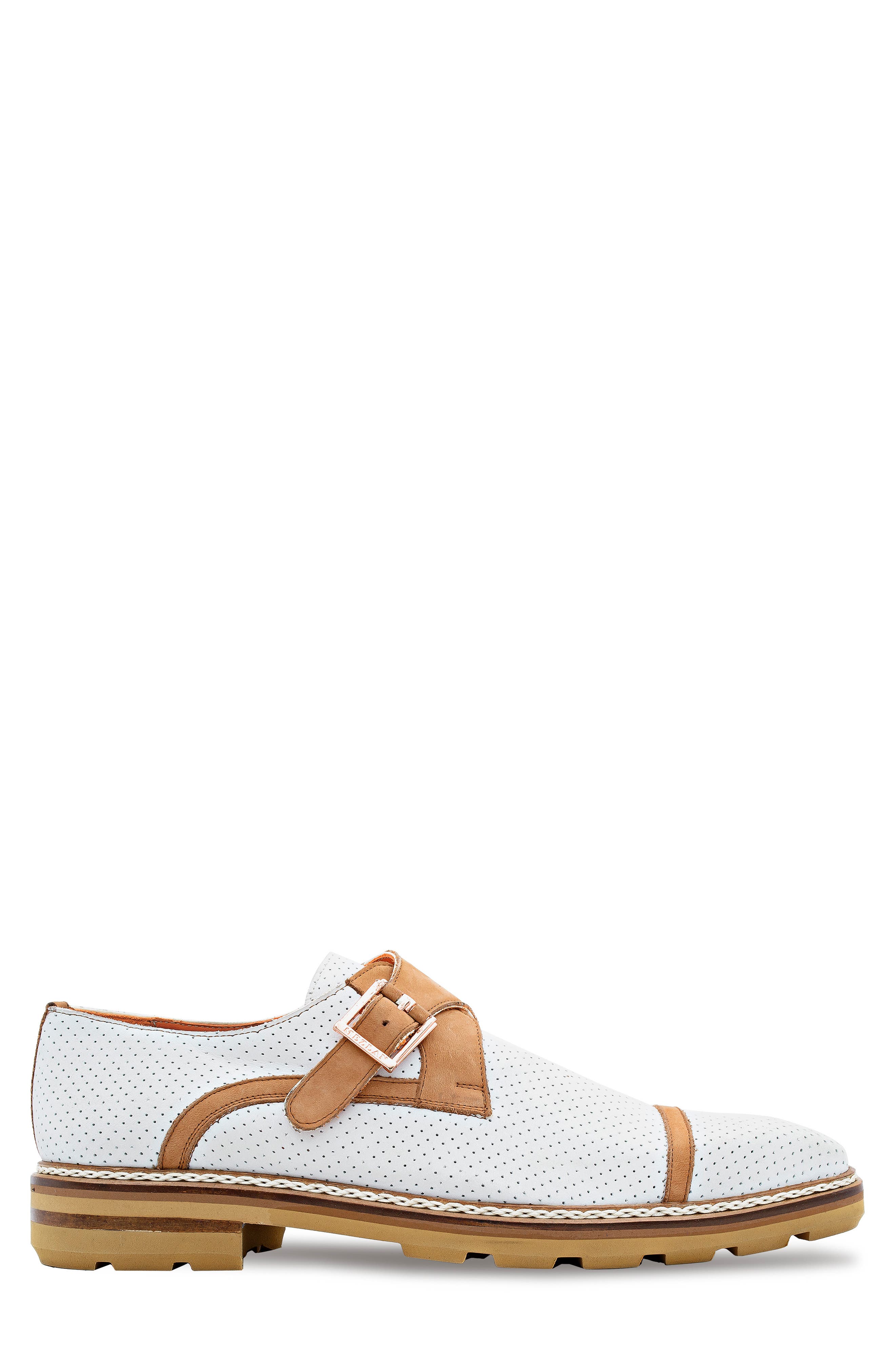 Alari Monk Strap Loafer, Alternate, color, BONE / COGNAC