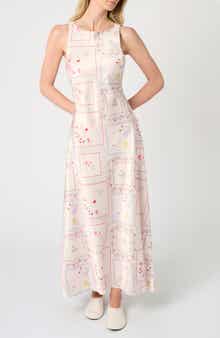 WeWoreWhat Boat Neck Satin Slip Dress