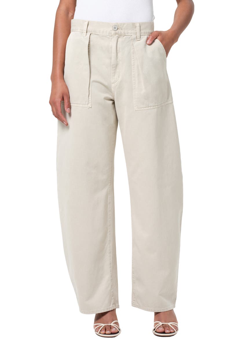 AGOLDE Sefton Pleated High Waist Barrel Twill Pants, Alternate, color, Comb