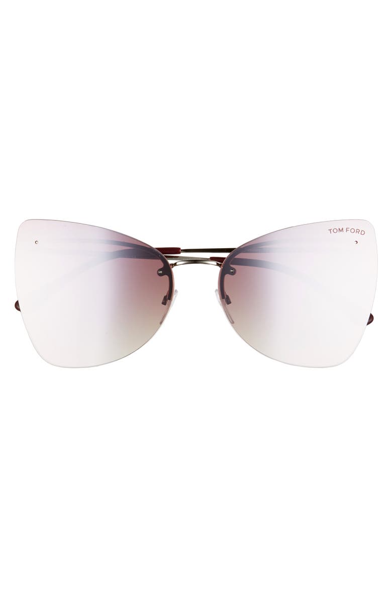 Presley 61mm Butterfly Sunglasses, Alternate, color, PALLADIUM/ PURPLE/ RED PEARL