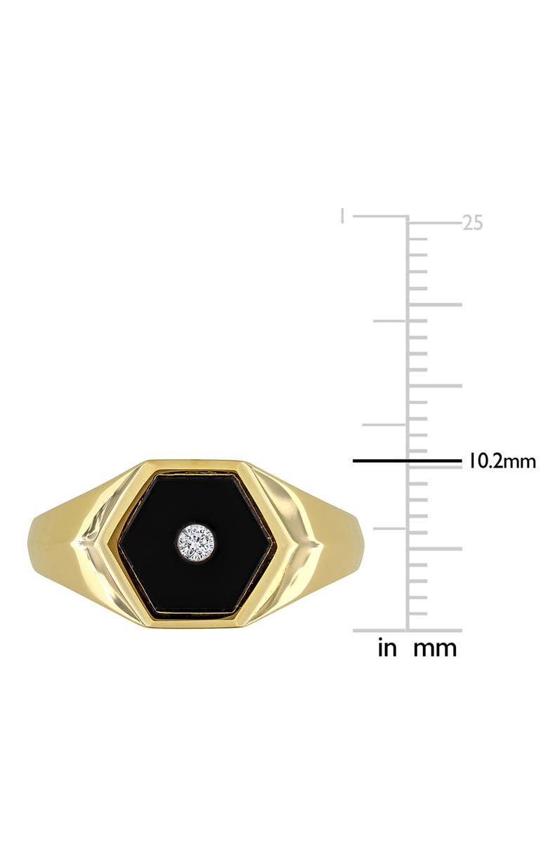 DELMAR Onyx & Diamond Signet Ring, Alternate, color, Black