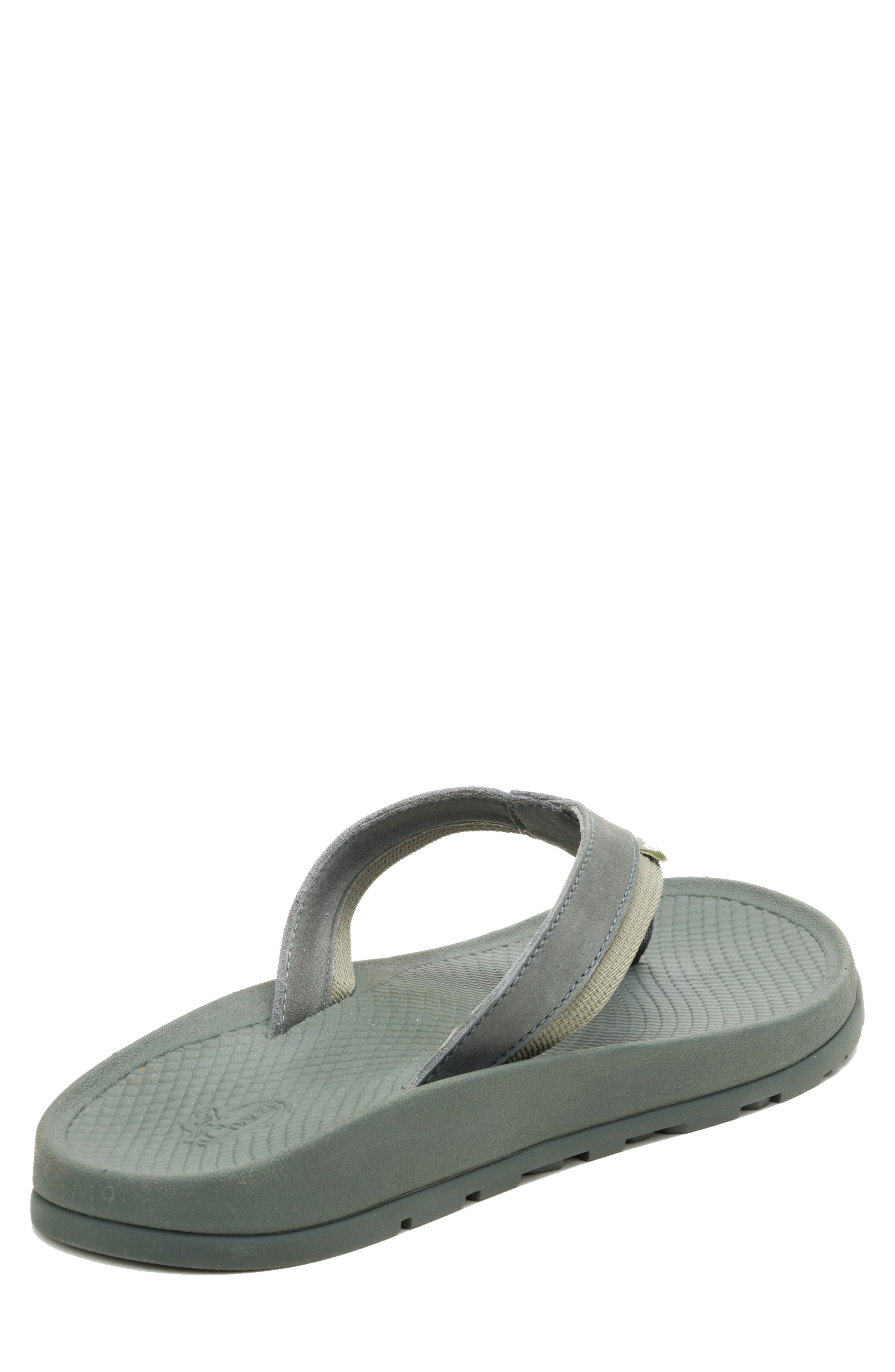 Chaco Lowdown Leather Flip Flop, Alternate, color, Alloy