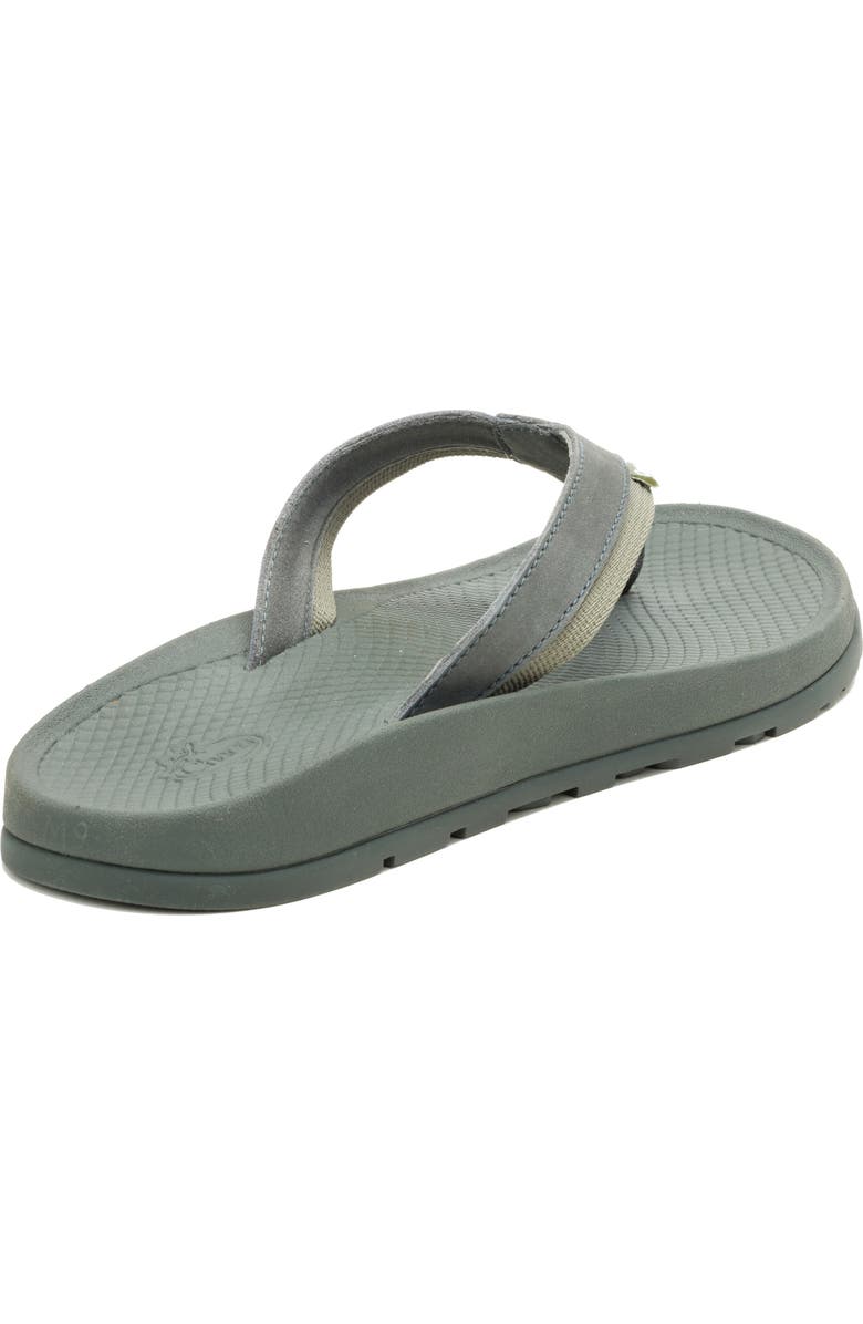 Chaco Lowdown Leather Flip Flop, Alternate, color, Alloy