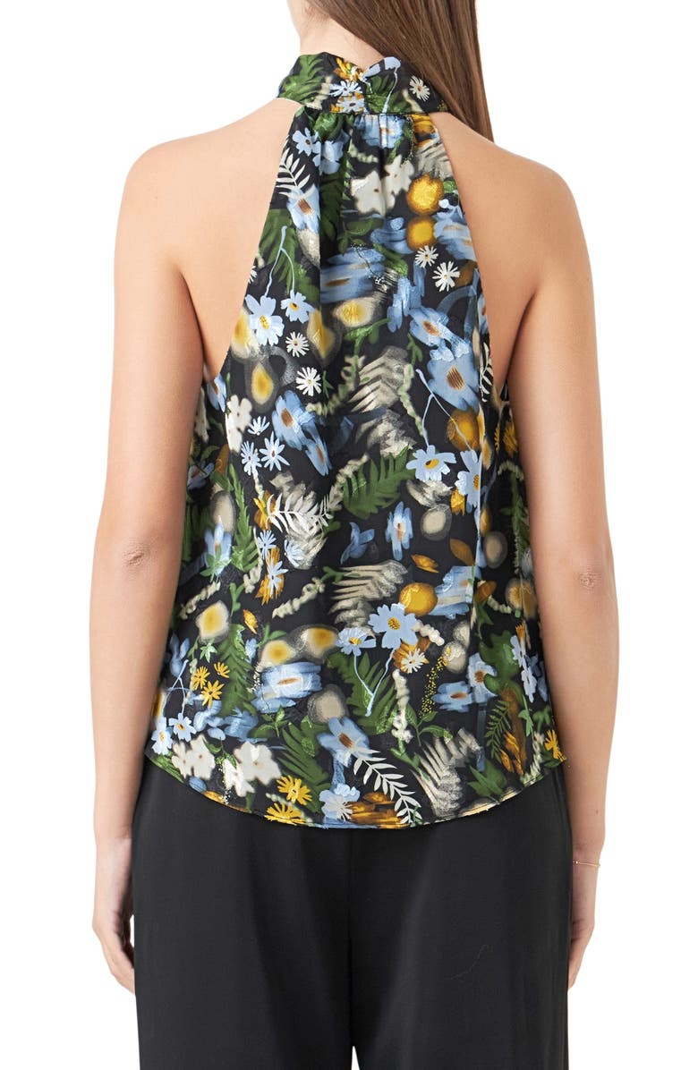 Endless Rose Floral Chiffon Shell, Alternate, color, Black Multi