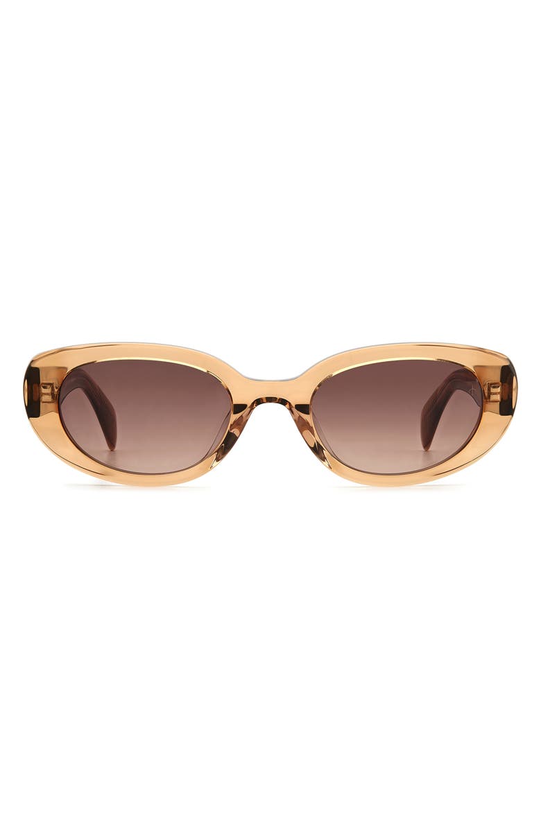 rag & bone 52mm Gradient Polarized Oval Sunglasses, Main, color, 