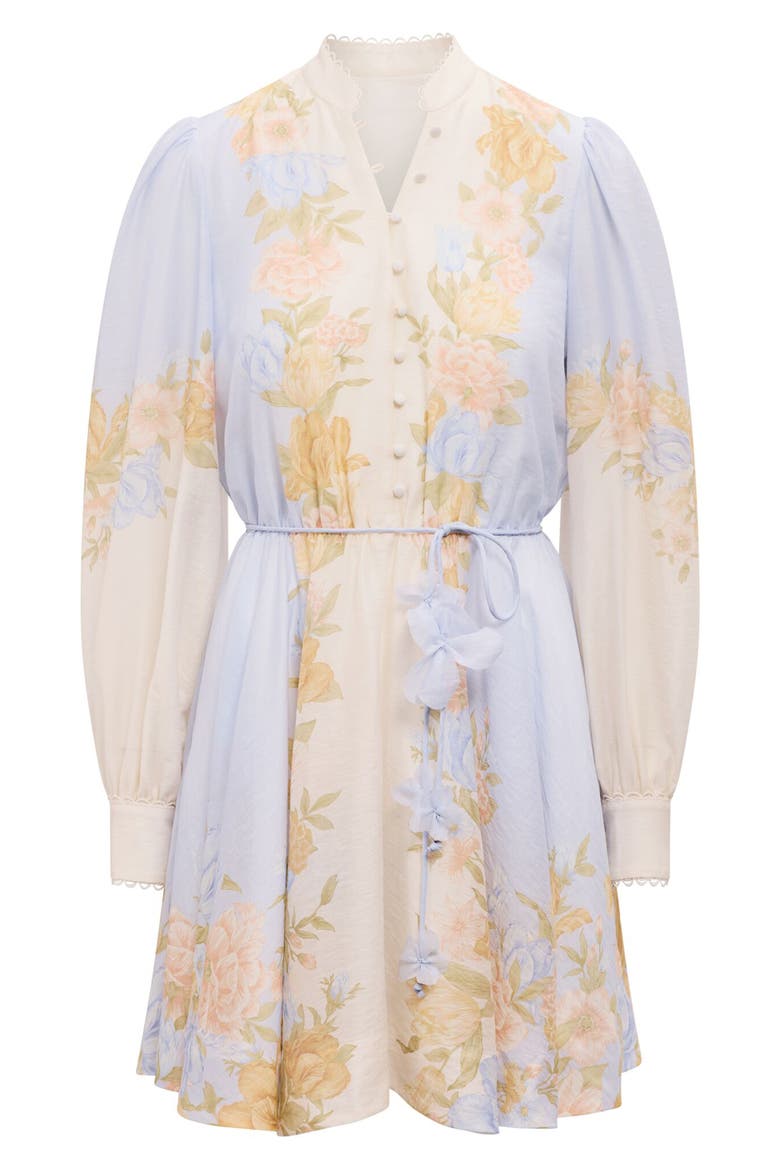 Shyla Floral Long Sleeve Dress, Alternate, color, BLUE MERCIA FLORAL