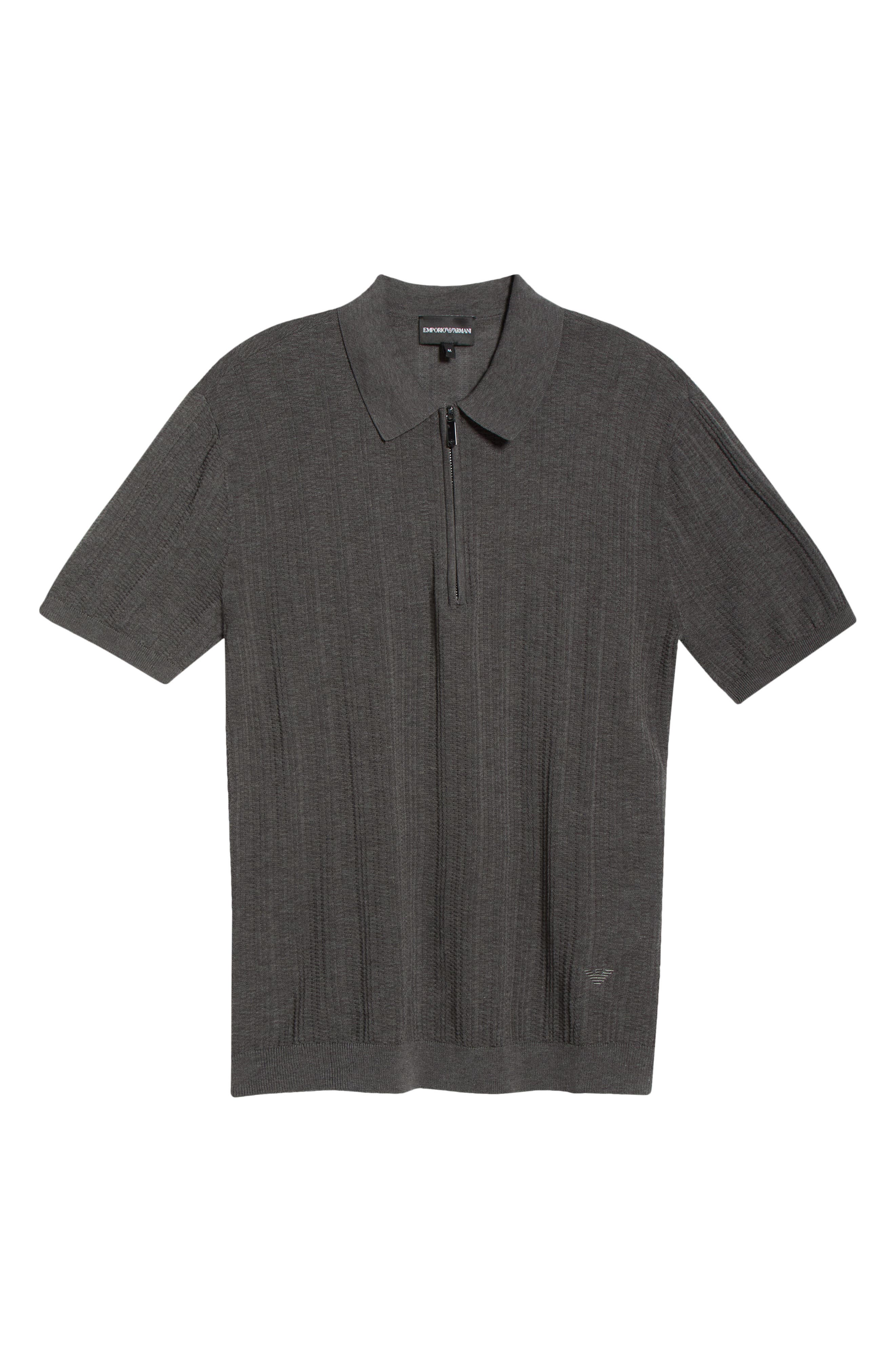 Emporio Armani Textured Quarter Zip Polo (Men) | Nordstrom