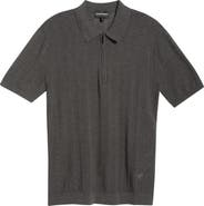 Emporio Armani Textured Quarter Zip Polo