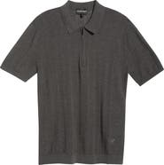 Emporio Armani Textured Quarter Zip Polo