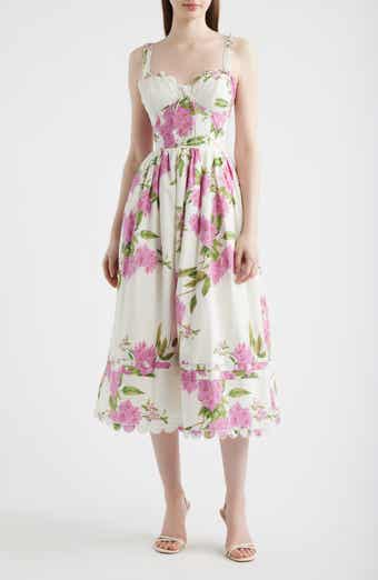 Esther Floral Print Sleeveless Midi Dress