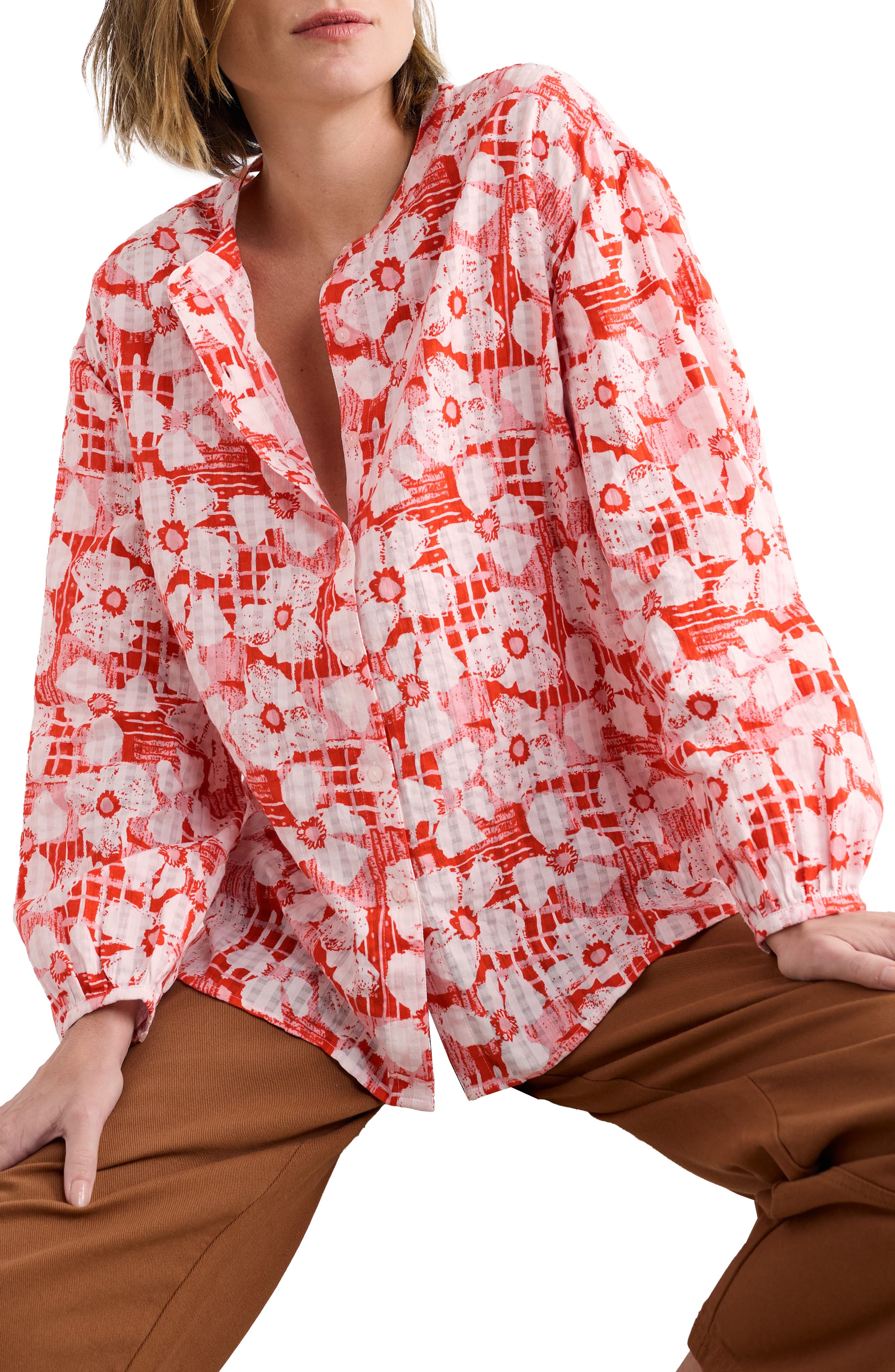 Seasalt Cornwall Radiance Floral Organic Cotton Button-Up Shirt