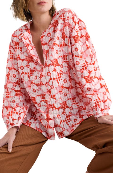 Radiance Floral Organic Cotton Button-Up Shirt