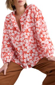 Seasalt Cornwall Radiance Floral Organic Cotton Button-Up Shirt