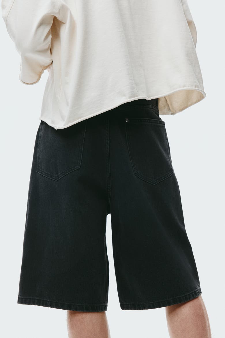 Baggy Denim Shorts, Alternate, color, Denim black