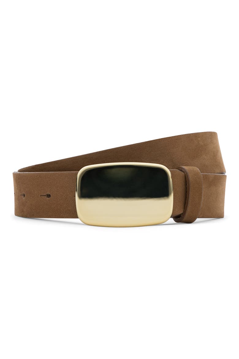 Hennie Sleek Leather Belt, Alternate, color, TAN NUBUCK