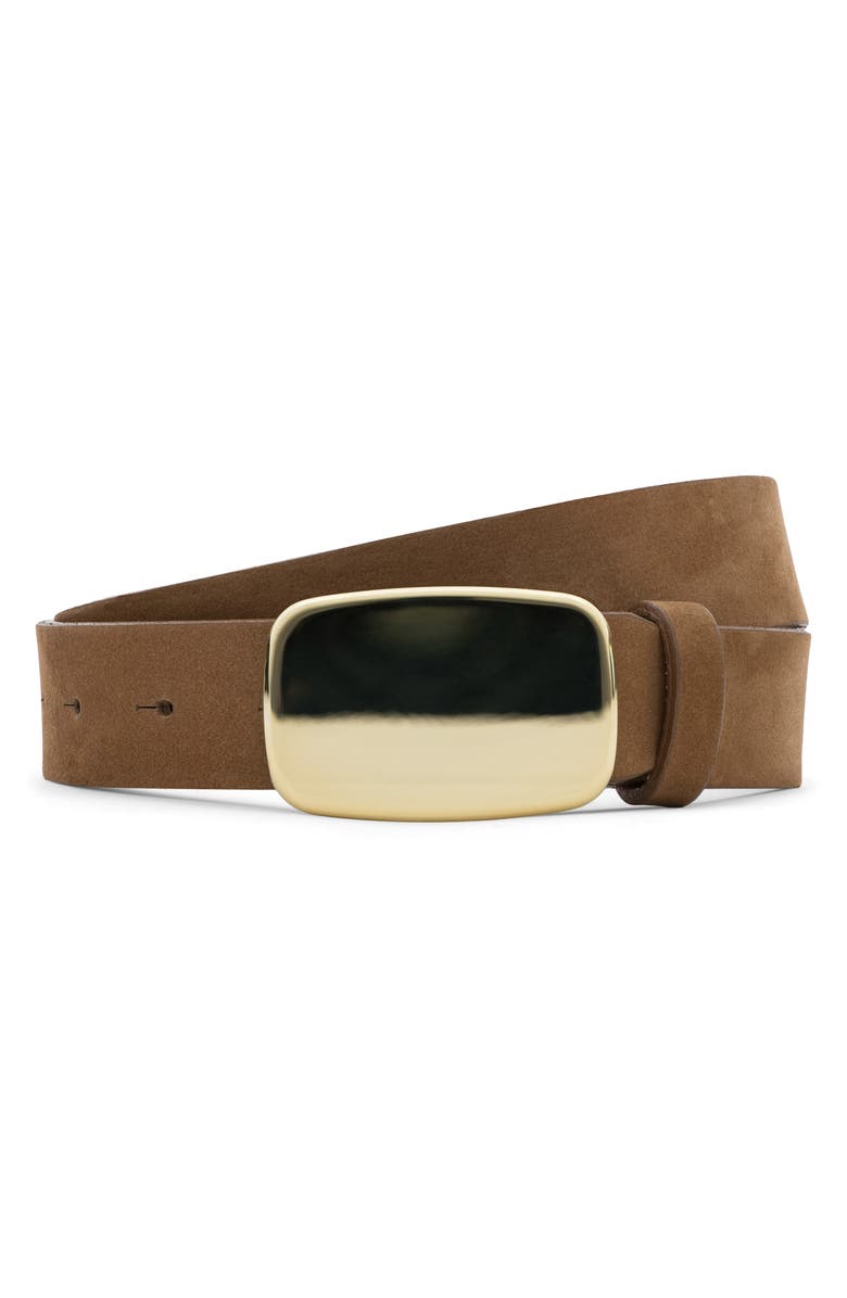 L'AGENCE Hennie Sleek Leather Belt, Alternate, color, Tan Nubuck