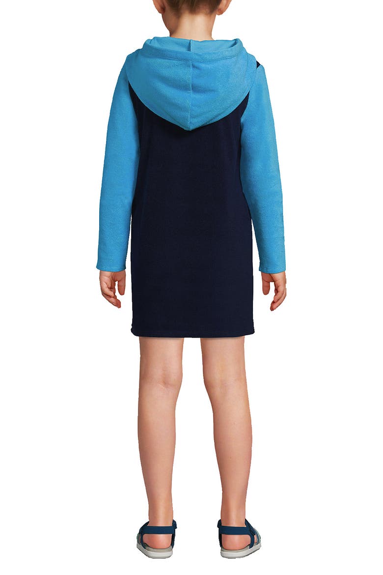 Girls Terry Pullover Cover-up, Alternate, color, Deep Sea Navy Colorblock