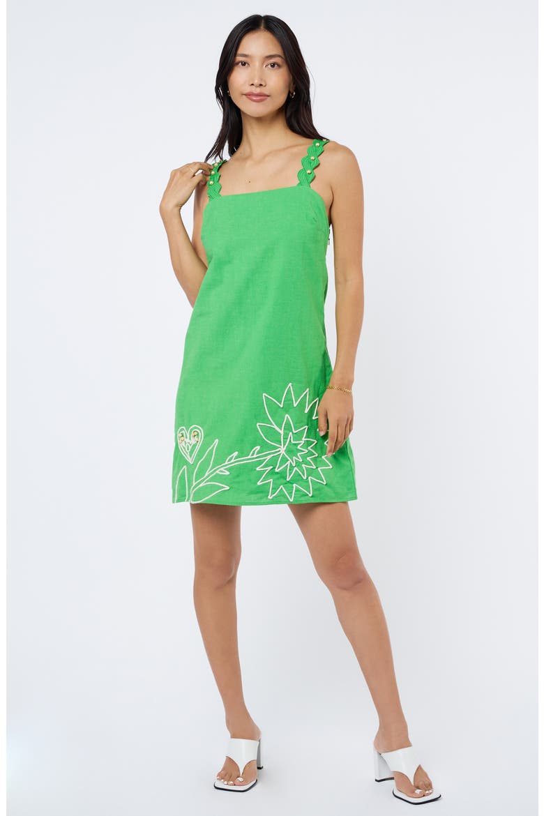 Maygel Embellished Shift Dress, Alternate, color, GREEN