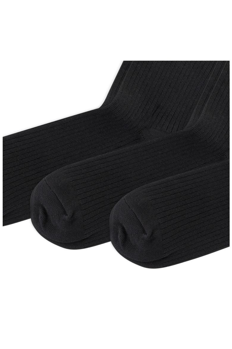 3-Pack Rib Crew Socks, Alternate, color, BLACK