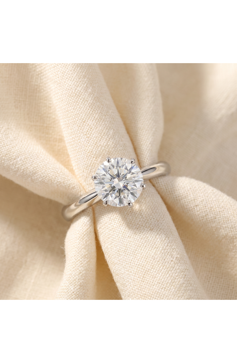 Bliss Diamond VVS 3ct Solitaire Moissanite Engagement Ring Round Brilliant 14k Gold, Alternate, color, 14K White Gold
