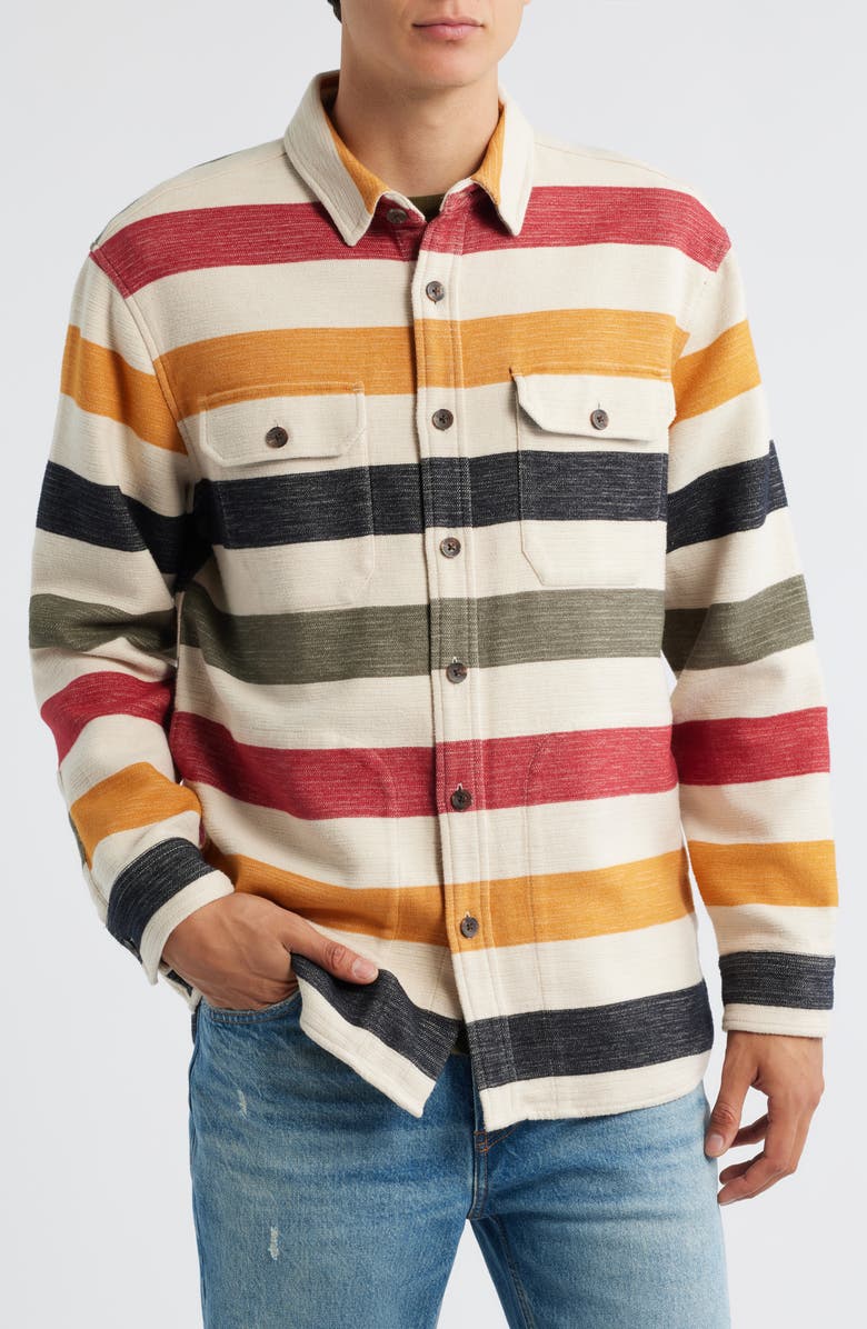 Pendleton Driftwood Stripe Chamois Button-Up Shirt, Alternate, color, Glacier Stripe