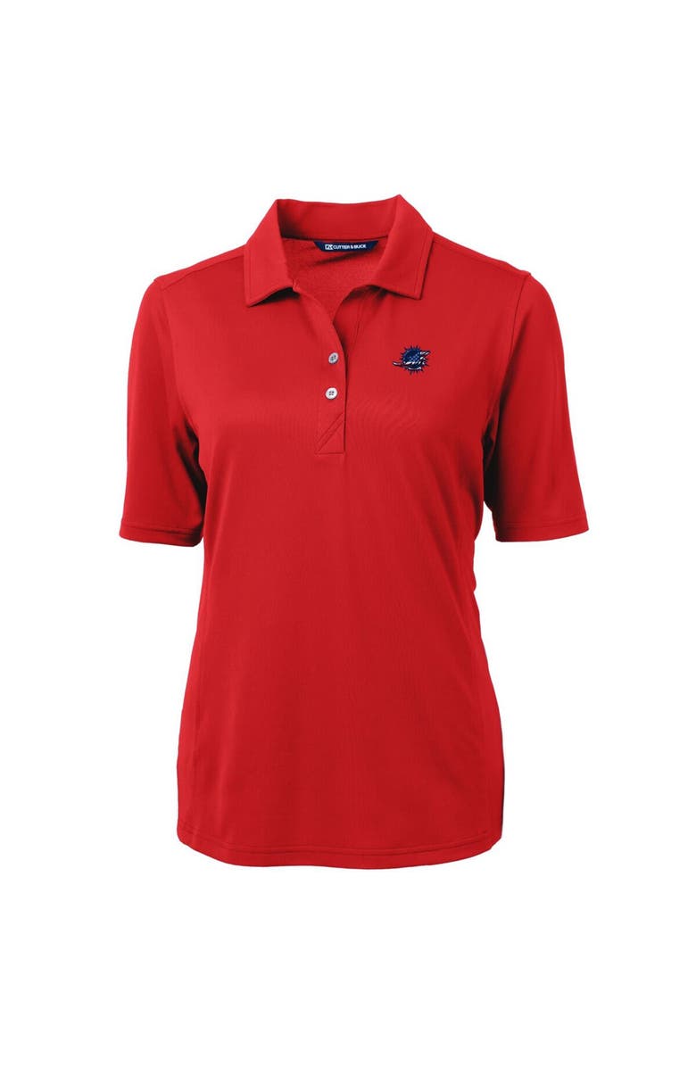 Cutter & Buck Women's Cutter & Buck Red Miami Dolphins Virtue Eco Pique Recycled Polo, Alternate, color, 