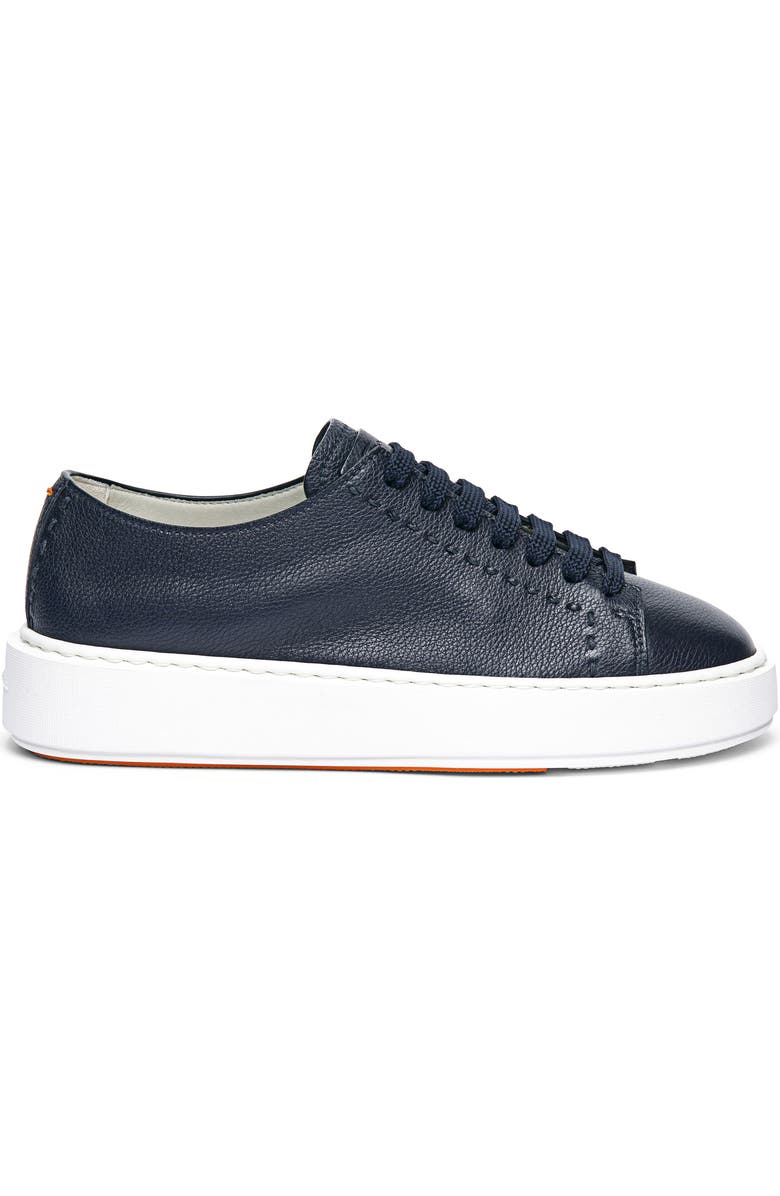Santoni Leather Sneaker, Main, color, Blue