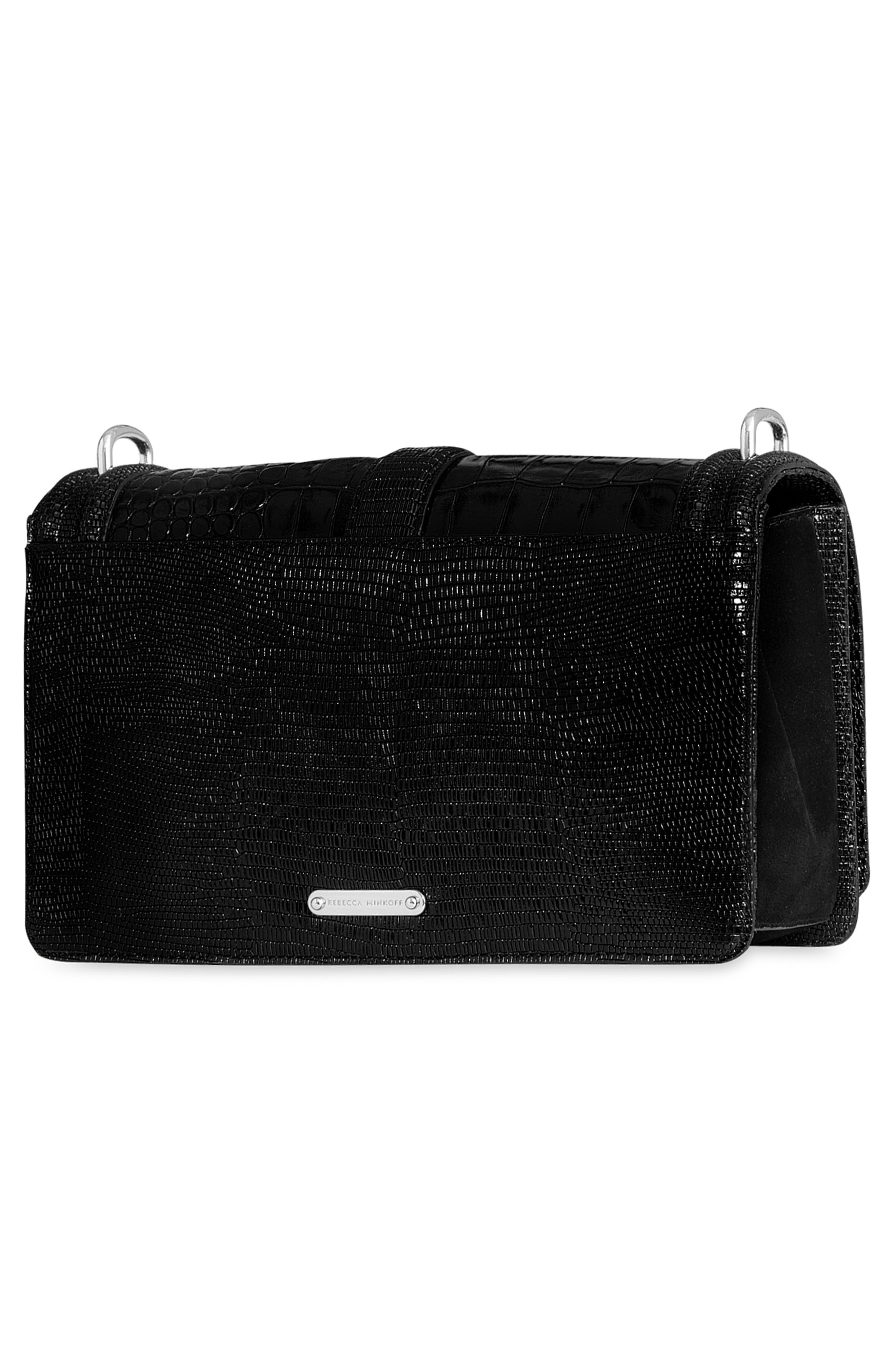 Rebecca Minkoff Love Croc Embossed Leather Crossbody Bag, Alternate, color, 