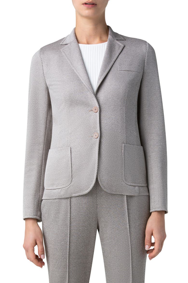 Tricot Blazer, Main, color, LIGHT TAUPE-SUNSHINE POP