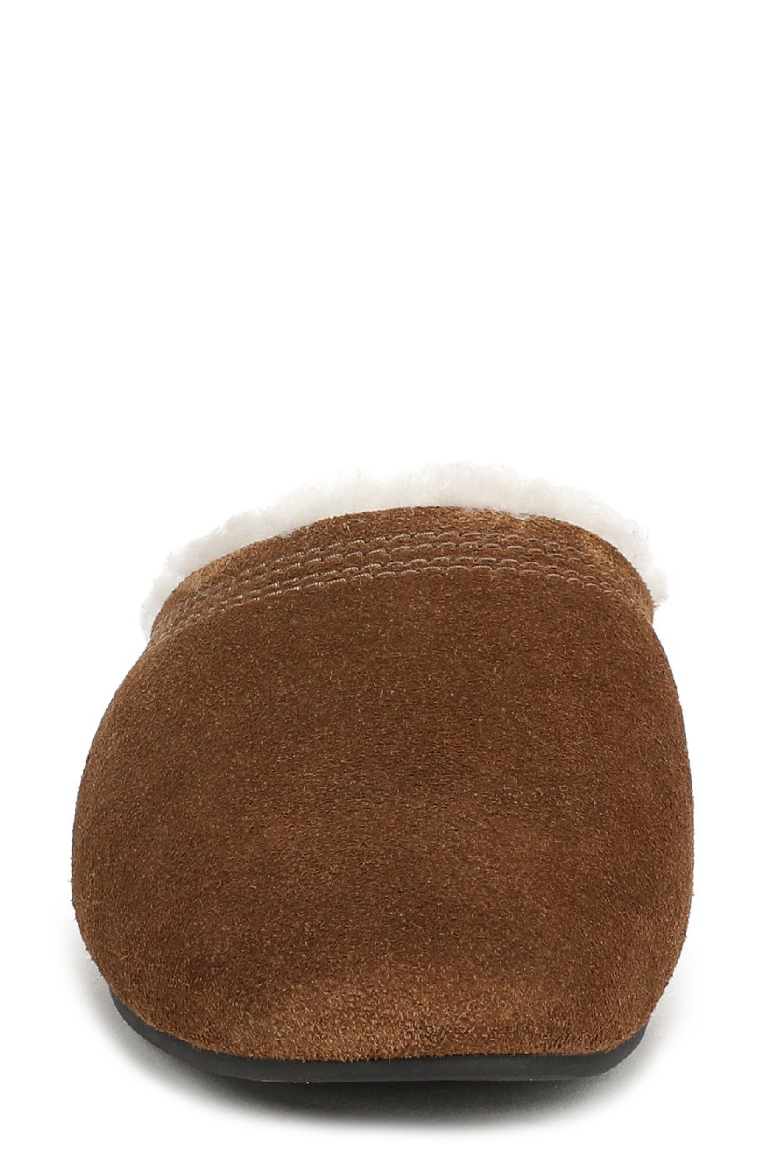 Narcisa Genuine Shearling Flat Mule, Alternate, color, CHESTNUT SUEDE