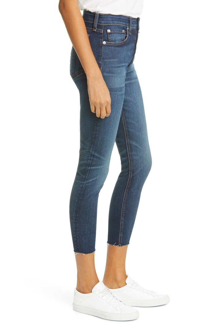 Nina High Waist Ankle Skinny Jeans, Alternate, color, ATLANTIC