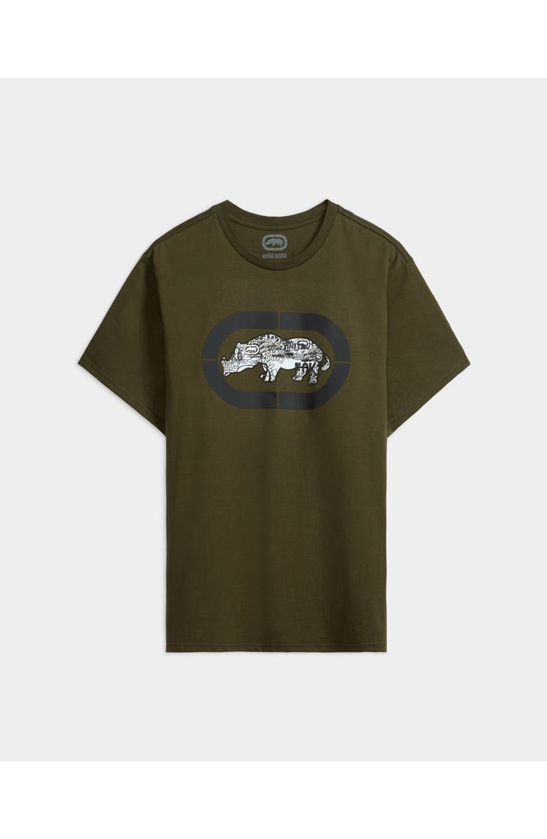ECKO Graffiti Across The City Tee, Main, color, Sage Green