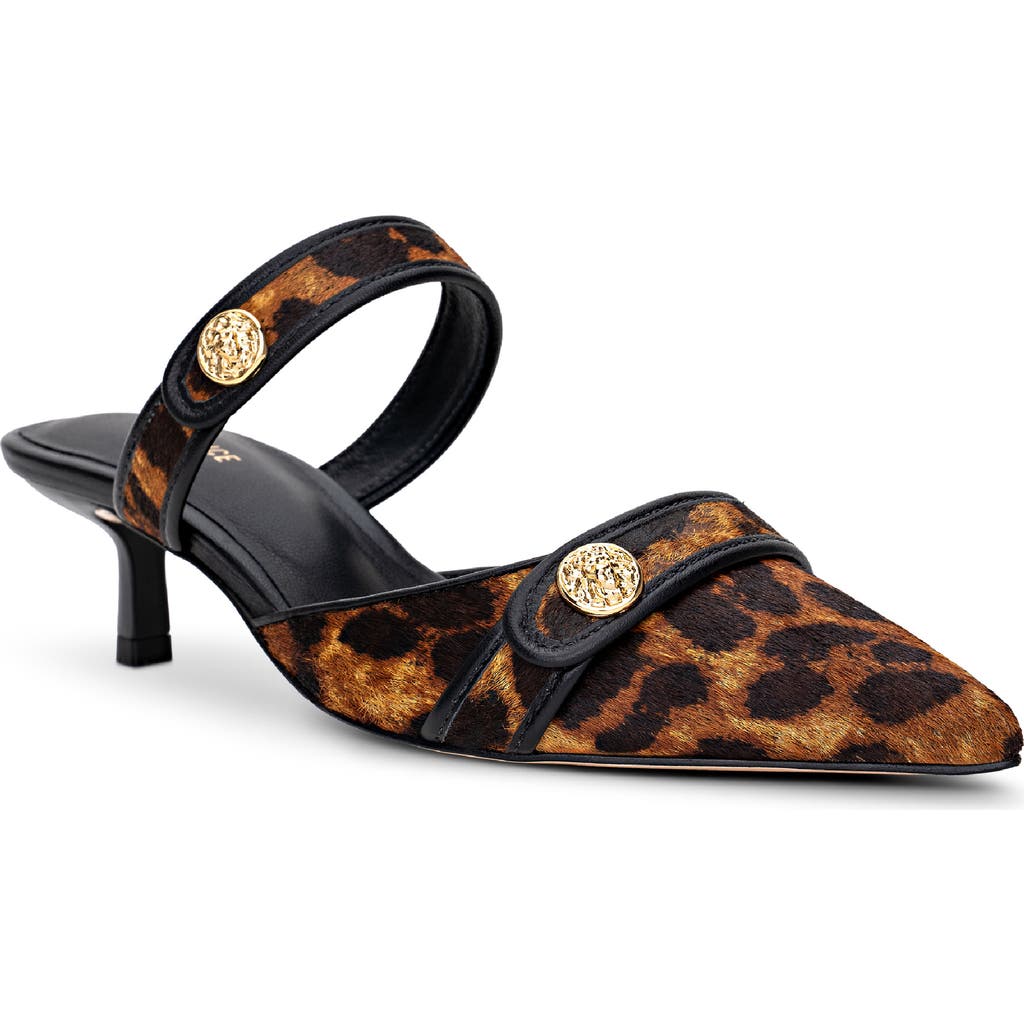 L'agence Gilliane Ii Mary Jane Pointed Toe Kitten Heel Mule In Multi