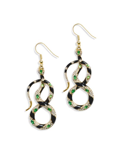 Bejewelled Snake Drop Earrings