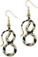 Bill Skinner Studio Bejewelled Snake Drop Earrings