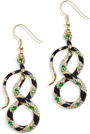 Bill Skinner Studio Bejewelled Snake Drop Earrings