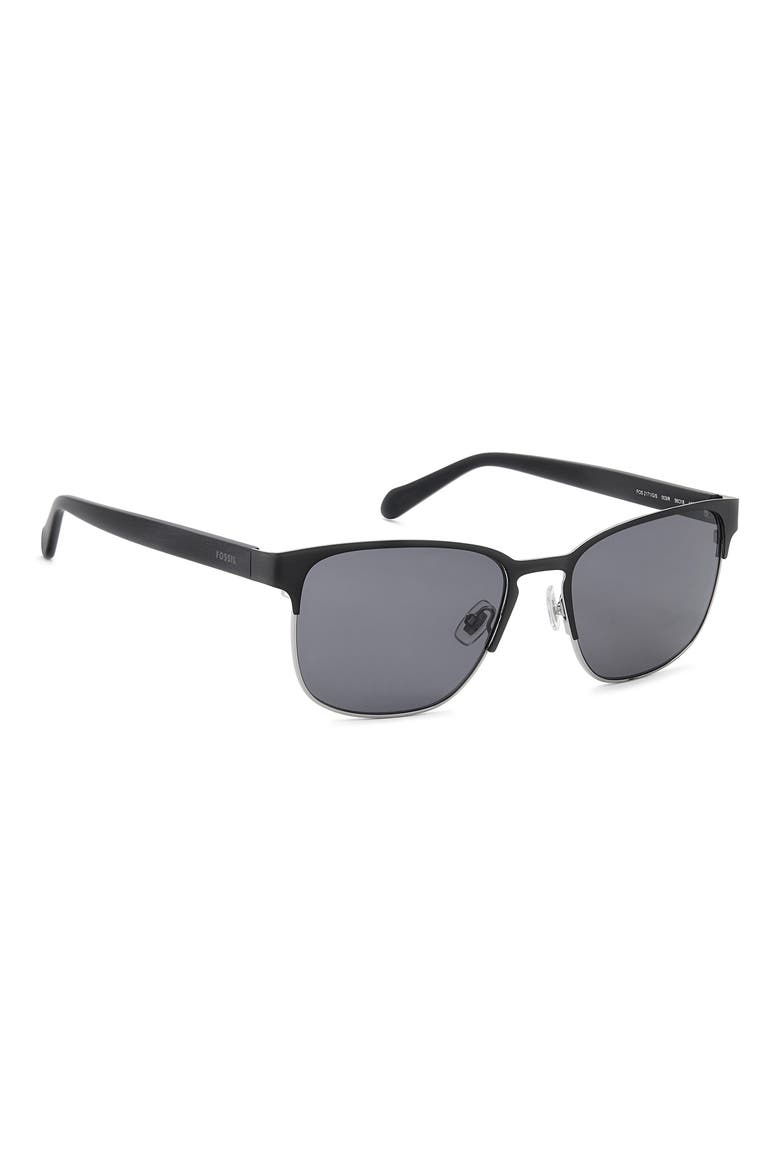 56mm Rectangular Sunglasses, Alternate, color, MATTE BLACK/ GREY