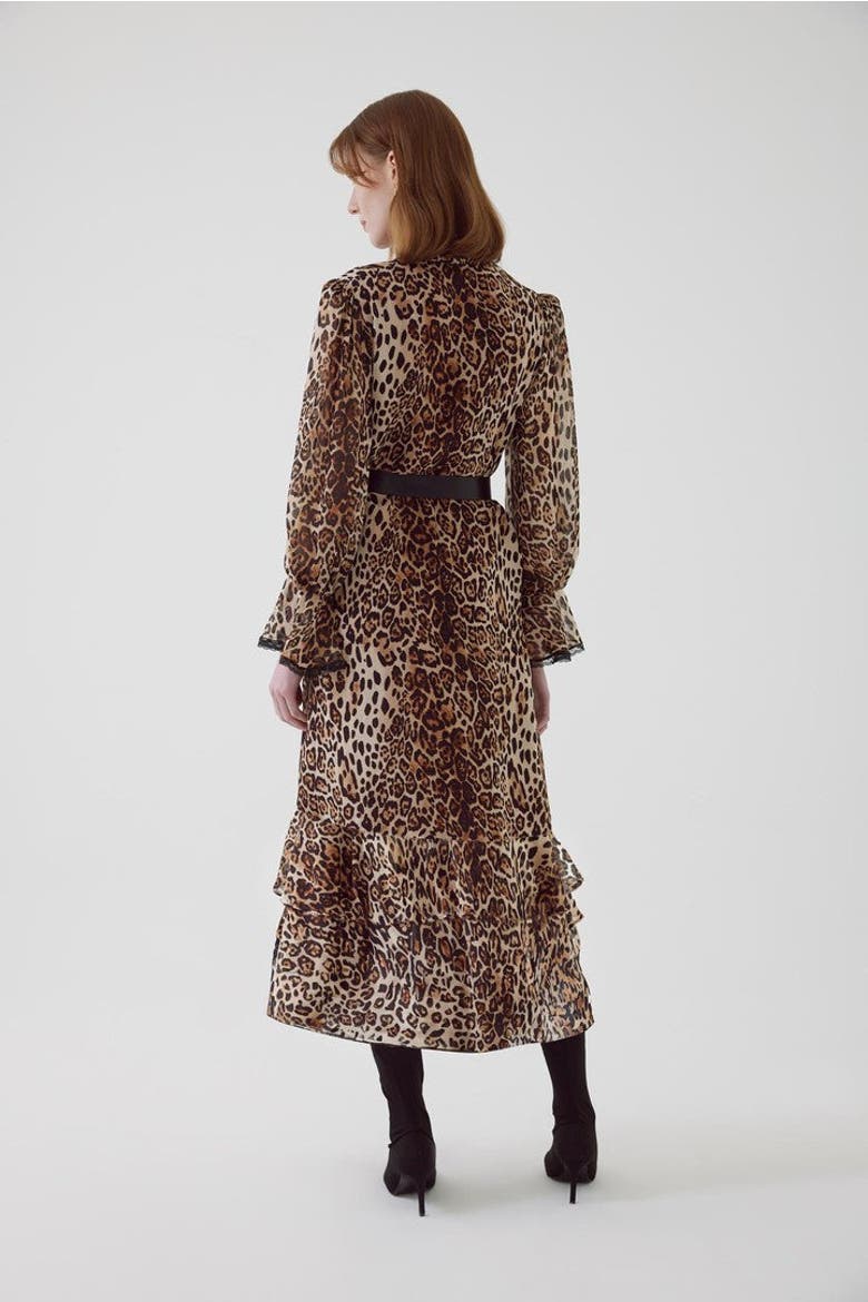 Leopard Print Pocketed Relaxed Midi Dress, Alternate, color, MULTICOLOR
