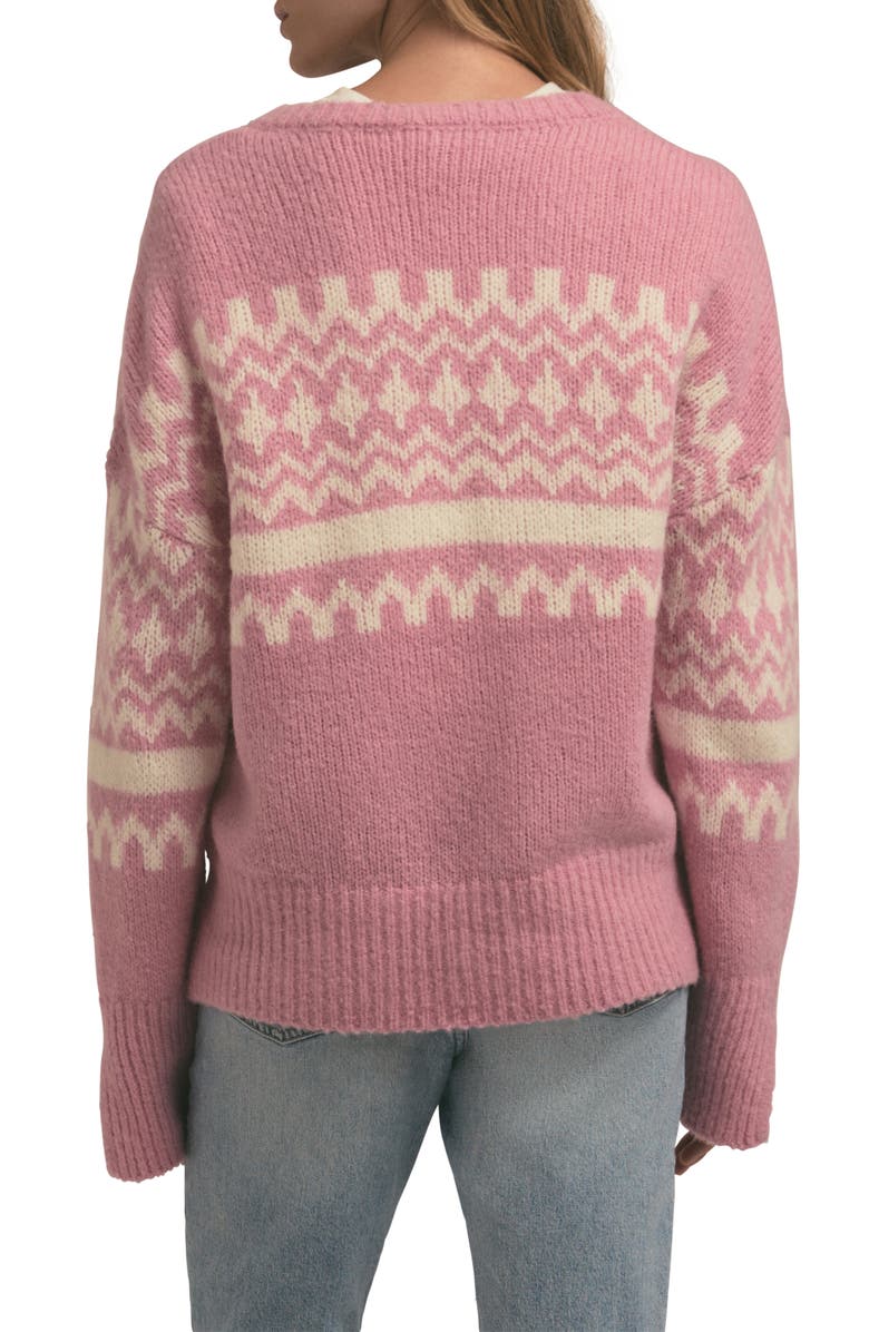 Favorite Daughter The Winter William Merino Wool Blend Sweater, Alternate, color, Pink Fairisle