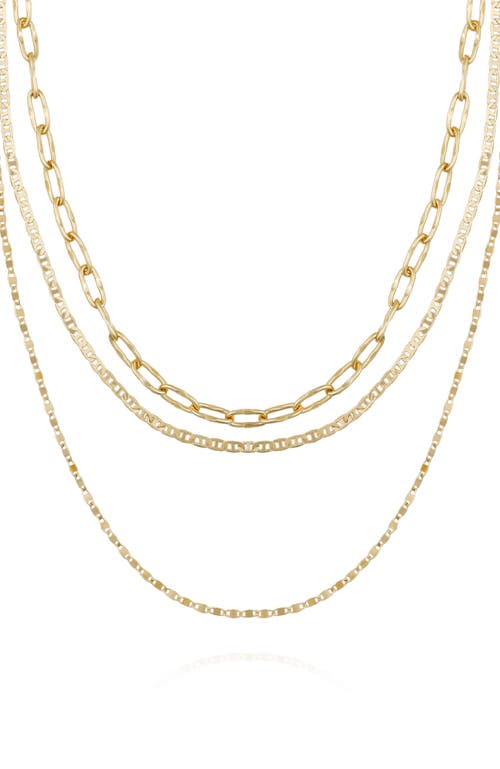 Vince Camuto Layered Chain Necklace Trio Set In Gold