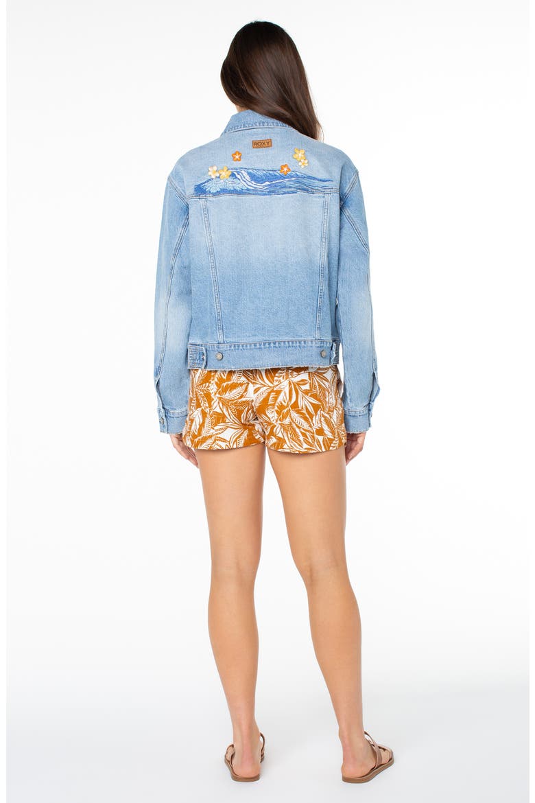 Big Wave Embroidered Denim Jacket (Women) | Nordstrom