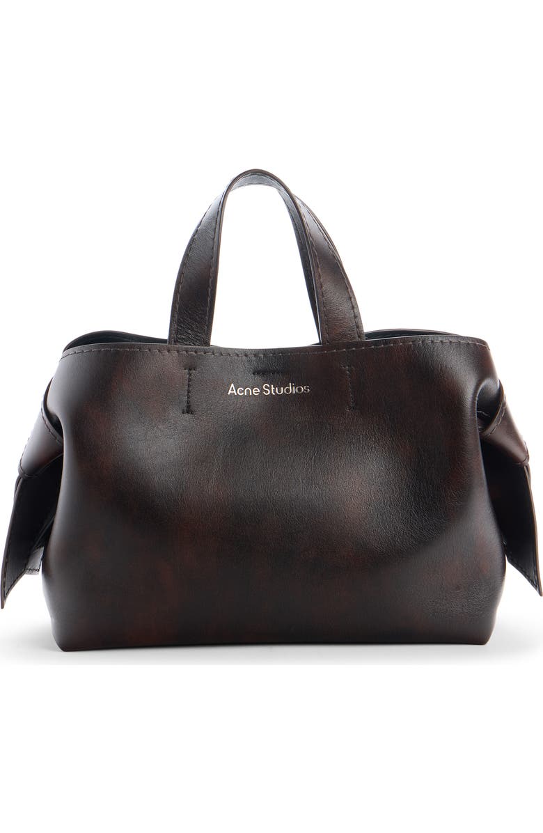Acne Studios Musubi Leather Tote, Main, color, Dark Brown