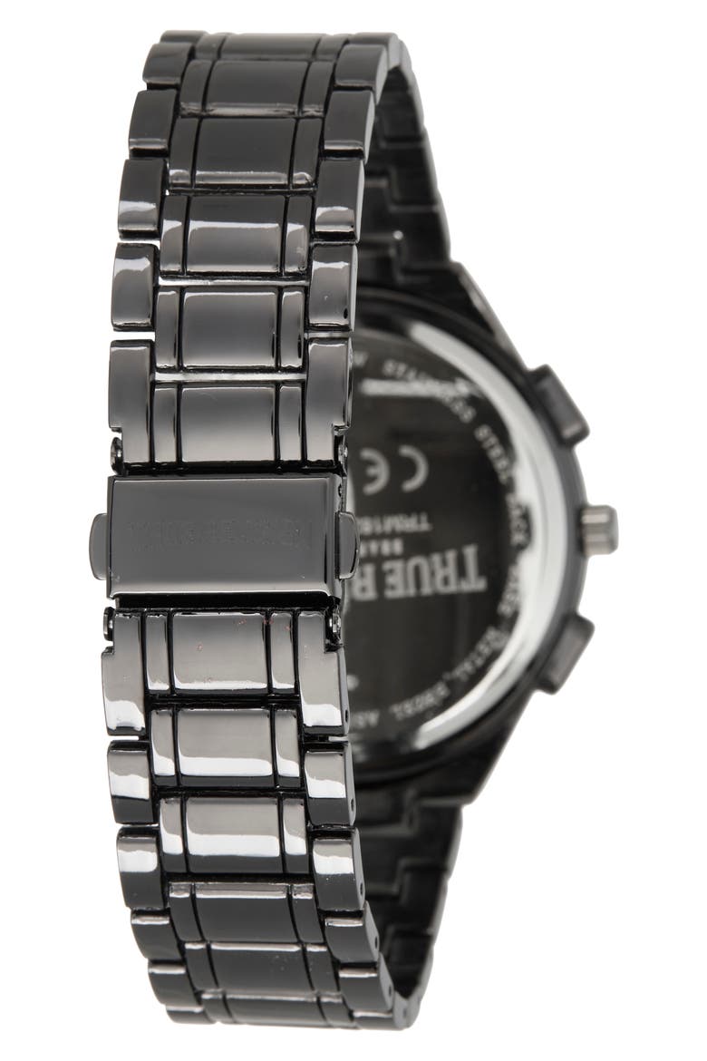 Set of 3 Bracelets & Quartz Bracelet Watch Set, 44mm x 55mm, Alternate, color, GUNMETAL