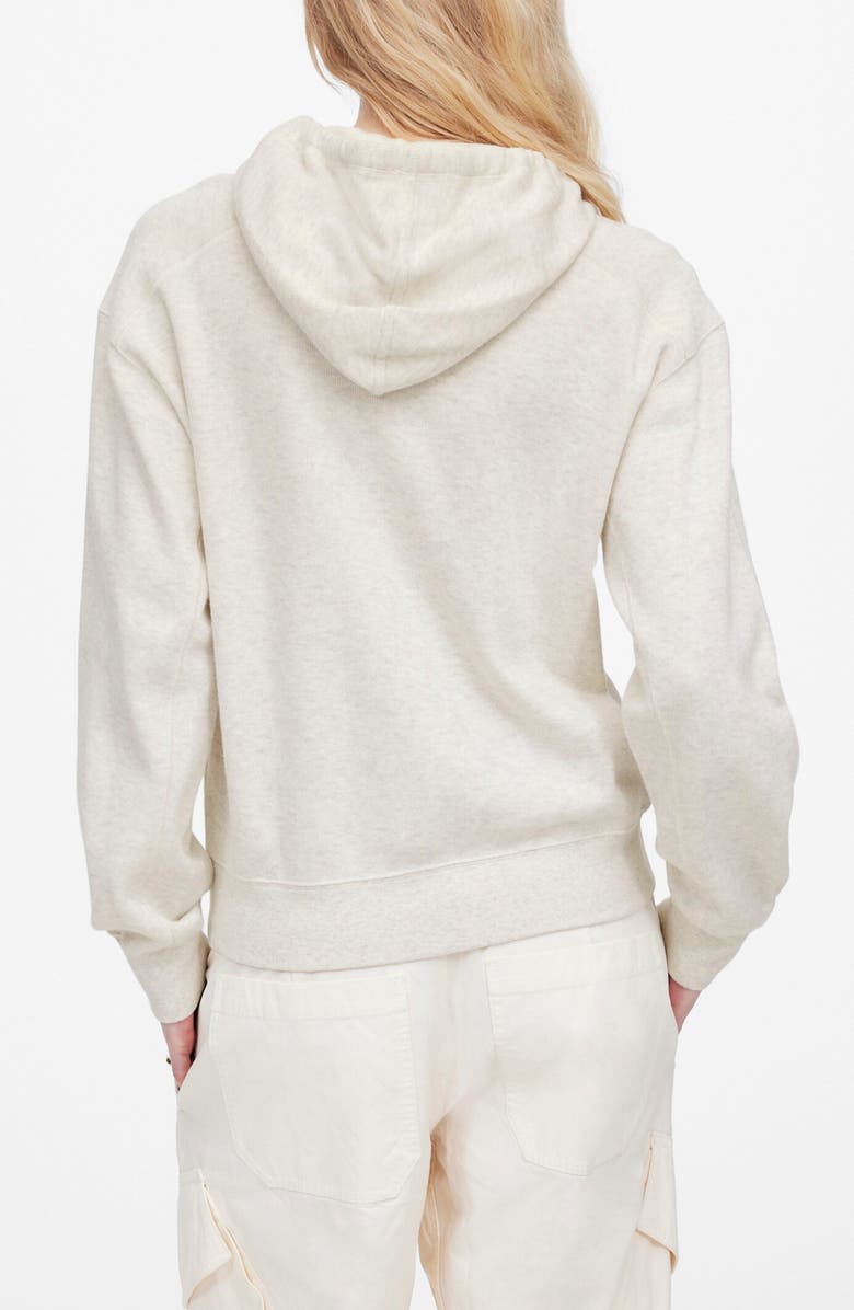 Madewell Heathered Hooded Sweatshirt, Alternate, color, Heather Vintage Ivory